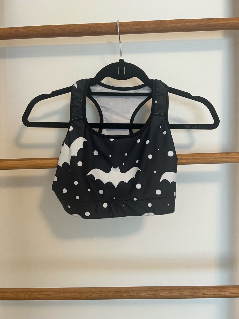Bat Print Polka Dot Sports Bra - Size M